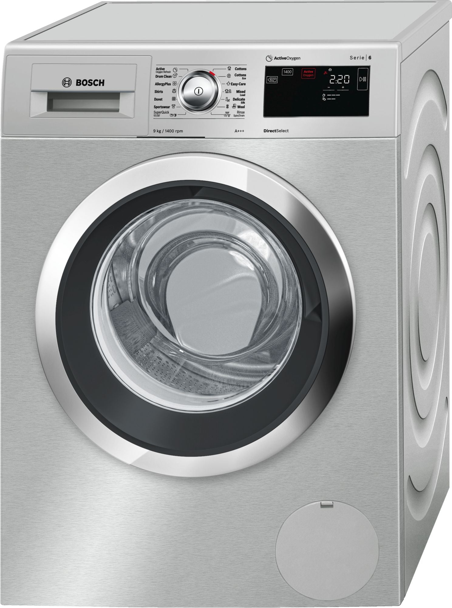 BOSCH 9kg Front Loader Washing Machine - Silver Inox - Active Oxygen - Serie 6 - WAT2878XZA - Artisans Trade Depot