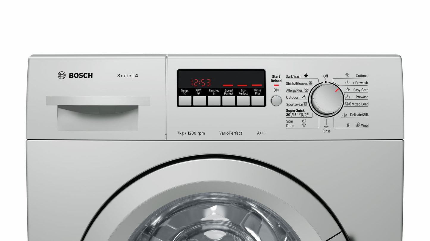 Bosch Frontloader Washing Machine 7 kg -  silver inox - Serie 4 - WAK2427XZA - Artisans Trade Depot