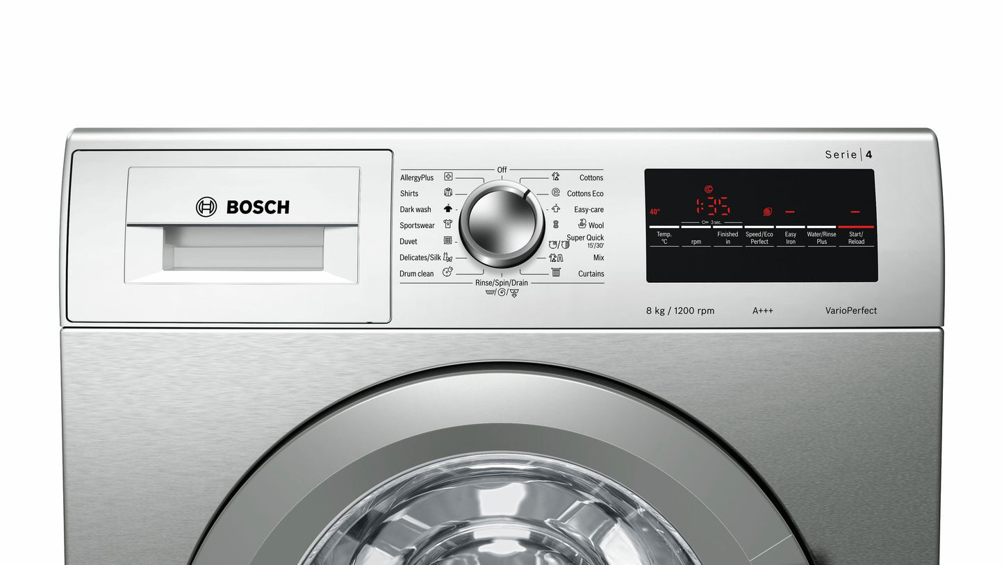 Bosch Frontloader Washing Machine 8 kg -  Inox-easyclean - Serie 4 - WAK2426SZA - Artisans Trade Depot