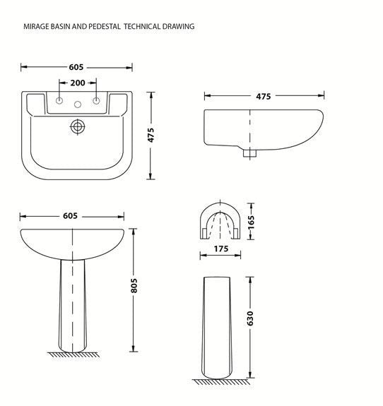 Mirage Basin - Wall Hung - Artisans Trade Depot
