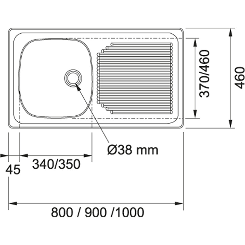 Trendline 711 "Drop On" Kitchen Sink - 800mm x 460mm - Artisans Trade Depot