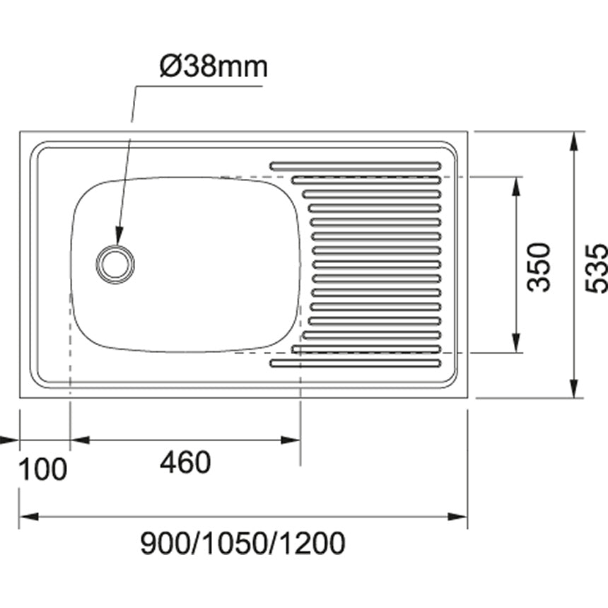 Trendline 711 "Drop On" Kitchen Sink - 1200mm x 535mm - Artisans Trade Depot