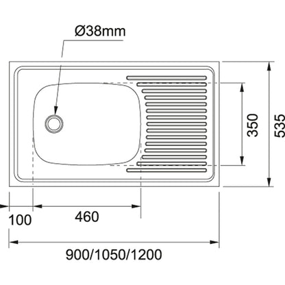 Trendline 711 "Drop On" Kitchen Sink - 1200mm x 535mm - Artisans Trade Depot