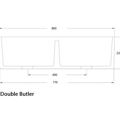 Rossco Butler Sink - Double Composite - 800mm