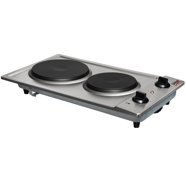 UNIVA Built in Electric Hob - Solid Plate - UDH02SS - Stainless Steel