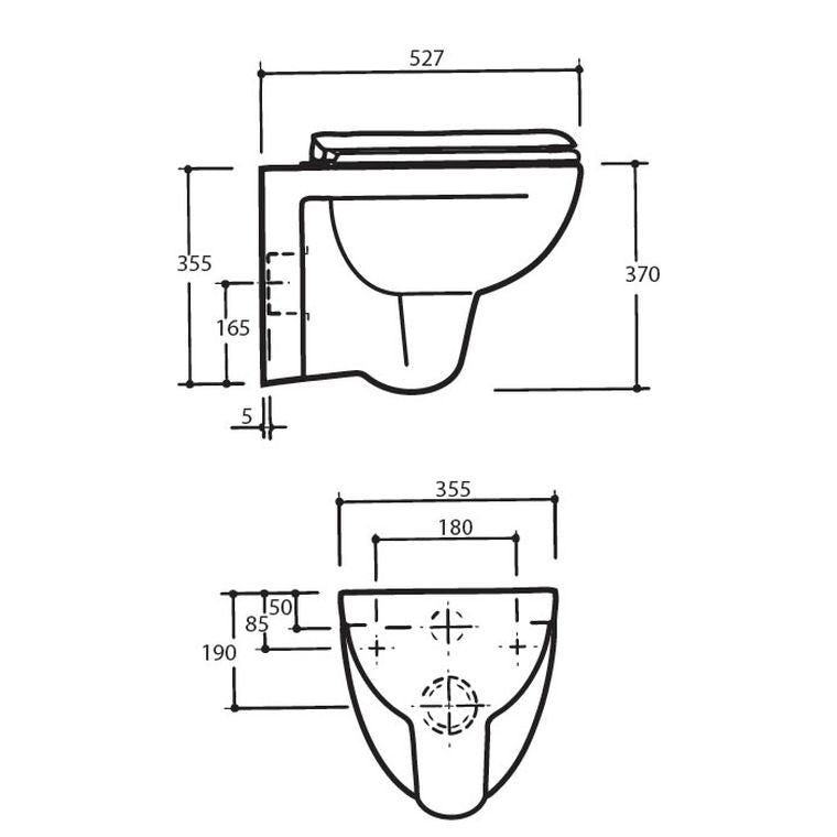 VAAL Urban Life Rimless Wall Hung Toilet Pan & GROHE Concealed Cistern - Artisans Trade Depot