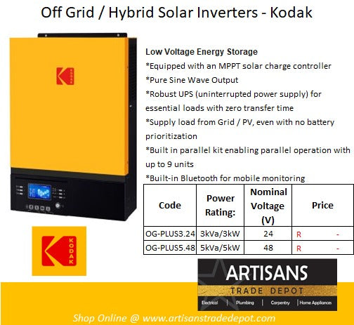 KODAK Solar Off-Grid Inverter King with UPS 3kW 24V - OG-PLUS3.24