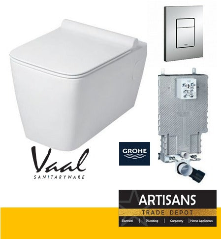 VAAL Refine Floorstanding Toilet Pan & GROHE Concealed Cistern