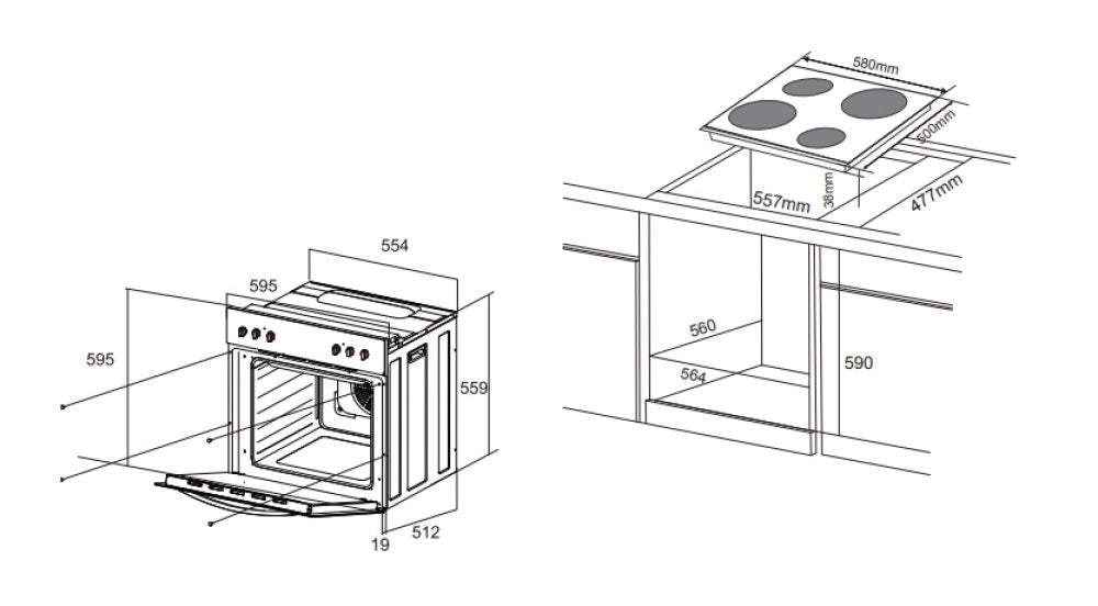 FALCO 60CM Combi Oven - CM6401/XFS6040