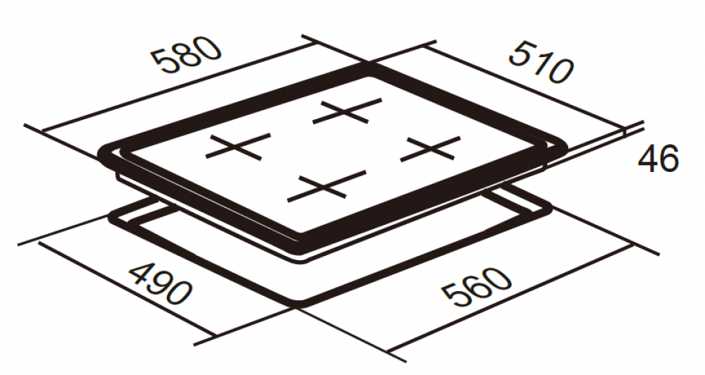 FALCO 60CM Stainless Steel Ceramic Gas Hob - FAL-SSCH-60