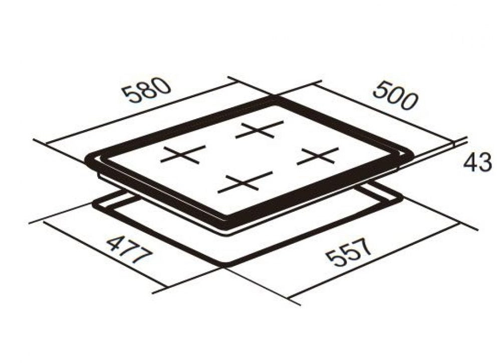 FALCO 60CM Stainless Steel Gas Hob - FAL-SSGH-60