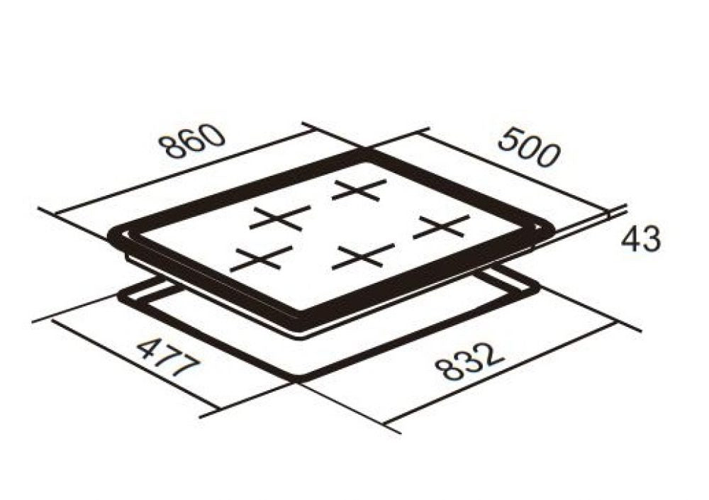 FALCO 90CM Stainless Steel Gas Hob - FAL-SSGH-90